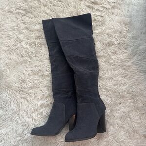 Elegant dark grey Knee-High Women's Boots